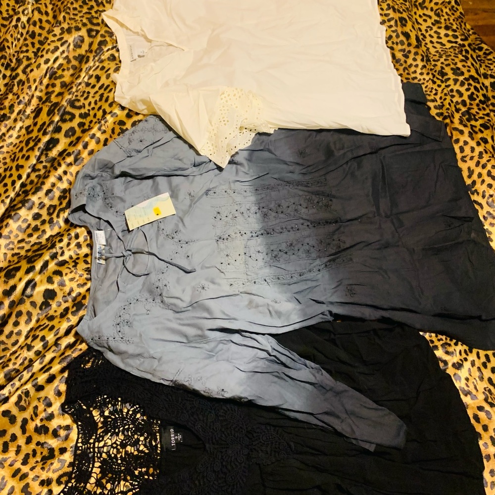 3 beachy light shirts for summer. One is torrid